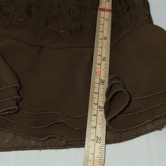 Kaelyn Max Womens Medium Blouse Sheer Brown Regency Festival Ren Fair Artsy Boho - Picture 9 of 11